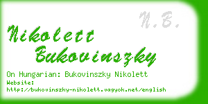 nikolett bukovinszky business card